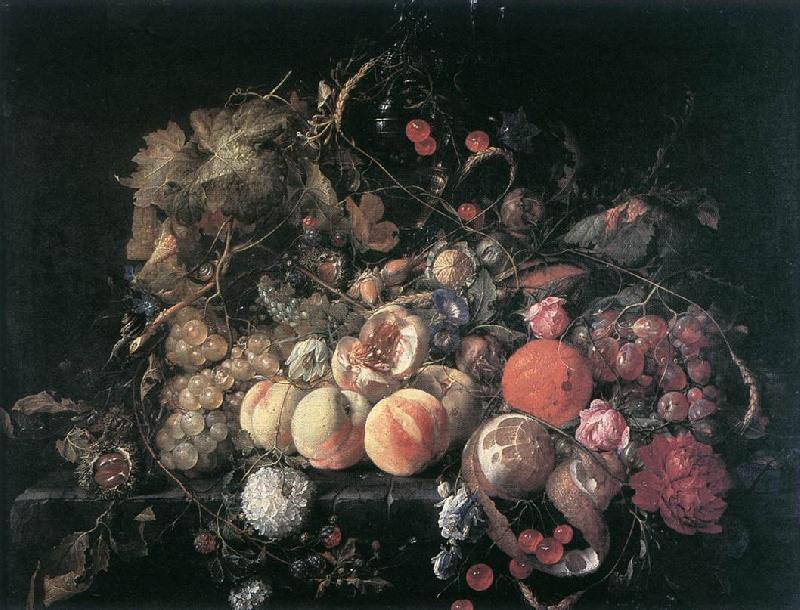 HEEM, Cornelis de Still-Life with Flowers and Fruit sg Sweden oil painting art